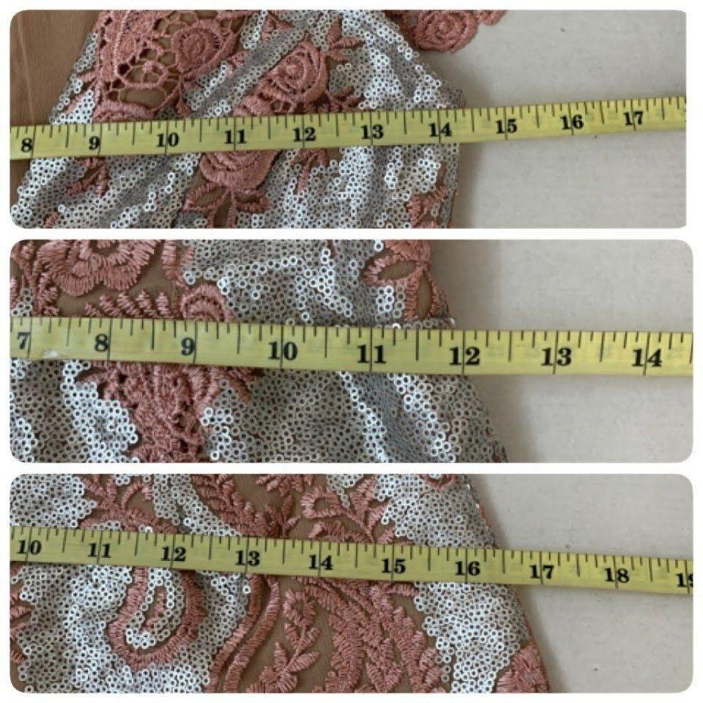 DRESS THE POPULATION Sabrina Lace Sequin Romper - Picture 9 of 10